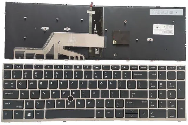 Main image of Laptop Replacement US Layout with Pointer and Backlight Keyboard for HP ProBook 650 G4 655 G4 650 G5 655 G5 Silver Frame US L09595-001 L09593-001 603780134101 6037B0134201