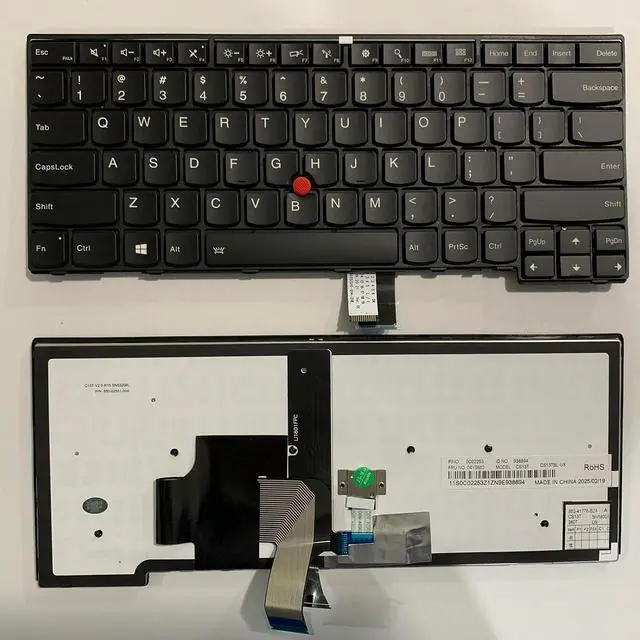 Main image of Laptop Replacement US Layout Keyboard for Lenovo ThinkPad T440 T440s T450 T450s T460 04Y0967 04Y0968 with Frame,TrackPoint,Backlit Black