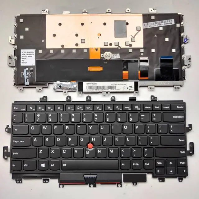 Main image of Laptop Replacement US Layout with Backlight with Pointer Keyboard for Lenovo ThinkPad X1 Yoga 1st gen 20FQ 20FR 2016 Black Frame 000PA054 00PA042 NSK-Z80BW SN20H34910 SN20H34951
