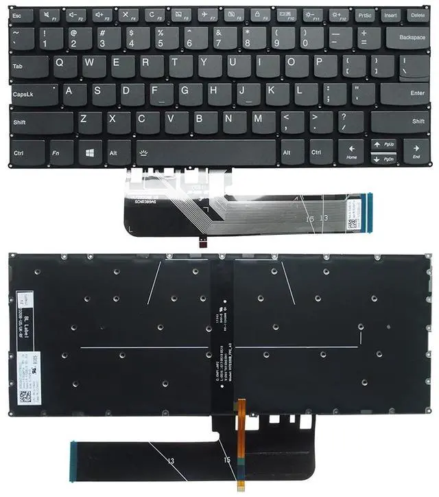 Main image of Laptop Replacement US Layout Backlit Keyboard for Lenovo IBM Yoga 530 530-14 530-14IKB 530-14ARR Flex 6-14ARR 6-14IKB Gray