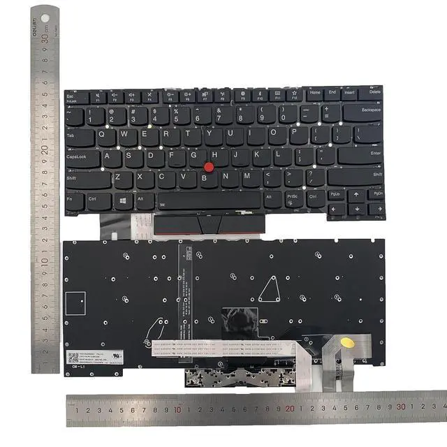 Alt view image 2 of 7 - Laptop Replacement US Layout Backlit Keyboard for Lenovo Thinkpad T490S T495 T495S E490S R490 L390 Black
