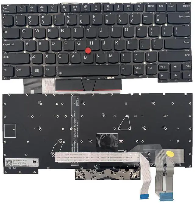 Main image of Laptop Replacement US Layout Backlit Keyboard for Lenovo Thinkpad T490S T495 T495S E490S R490 L390 Black