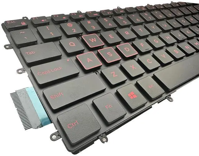 Alt view image 7 of 7 - Laptop Replacement US Layout Red Backlight Keyboard for 3579 3583 3779 5565 5567 5570 5575 5587 7566 7567 7577 7588 5765 5767 5770 5775 7773 7778 7779 Series Red Letter 03R0JR