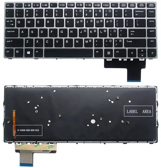 Main image of Laptop Keyboard for HP EliteBook Folio 9470M 9470 9480 9480M US Layout Replacement Backlit Silver