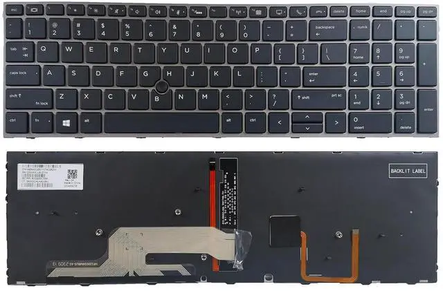 Main image of Laptop Replacement US Layout with Pointer and backlightt Keyboard for HP ZBOOK 15 G5 G6 17 G5 G6 US Keyboard with Point L29635-001 L12765-001 L28407-001