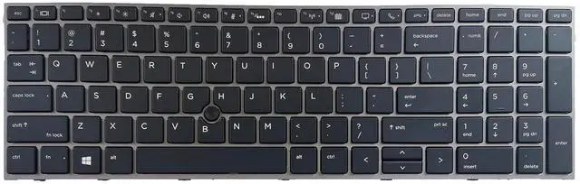 Alt view image 6 of 6 - Laptop Replacement US Layout with Pointer and backlightt Keyboard for HP ZBOOK 15 G5 G6 17 G5 G6 US Keyboard with Point L29635-001 L12765-001 L28407-001