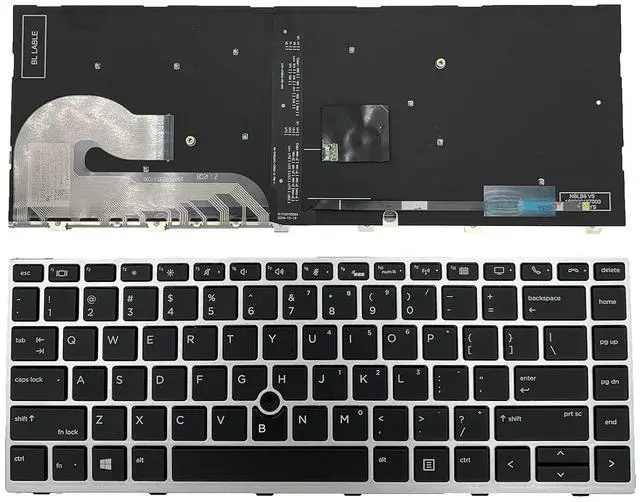 Main image of Laptop Replacement US Keyboard for HP EliteBook 840 G5 846 G5 745 G5 US Silver Frame with Backlit with Pointer