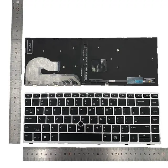 Alt view image 2 of 7 - Laptop Replacement US Keyboard for HP EliteBook 840 G5 846 G5 745 G5 US Silver Frame with Backlit with Pointer