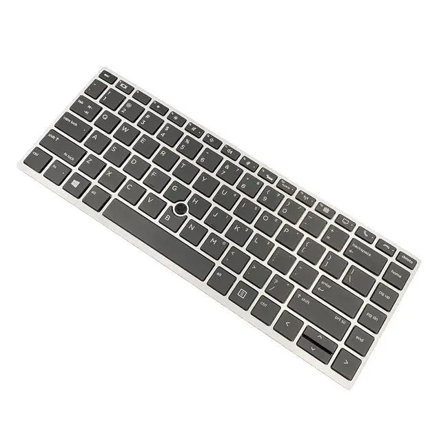 Alt view image 4 of 7 - Laptop Replacement US Keyboard for HP EliteBook 840 G5 846 G5 745 G5 US Silver Frame with Backlit with Pointer