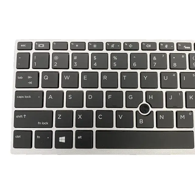 Alt view image 6 of 7 - Laptop Replacement US Keyboard for HP EliteBook 840 G5 846 G5 745 G5 US Silver Frame with Backlit with Pointer