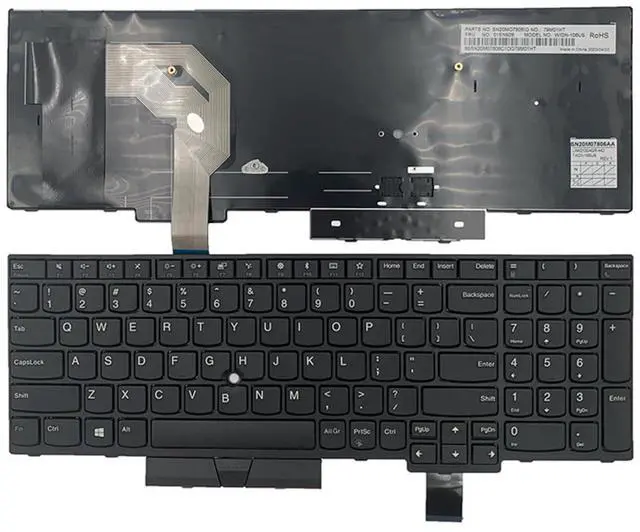 Main image of Laptop Replacement US Layout No Pointer Keyboard for Lenovo IBM ThinkPad T570 T575 T580 P51S P52S 01ER582 01ER541 SN20M07934 01HX219 01HX259 SN20P41561 SN20P41521