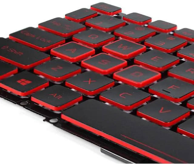 Alt view image 5 of 6 - Laptop Replacement US Layout Red Backlit Keyboard for Acer Nitro 5 AN51554 AN5155450AF AN5155455YM AN5155458YY AN5155471FT Black