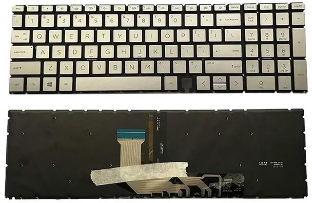 Main image of Laptop Replacement US Layout Backlit Keyboard for HP Envy x360 15-ee 15m-ee 15-ed 15m-ed tpn-c149 tpn-w140 HP 15m-ed0013dx 9ZNHBBC Sliver