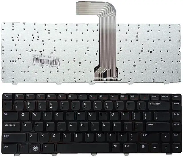 Main image of Laptop Replacement US Layout Keyboard for Dell Inspiron N4110 N4050 N411Z N5040 N5050 M5050 M5040 Dell V3450 3550 XPS 15 L502X V131 L502S with Frame,No TrackPoint,No Backlit Black