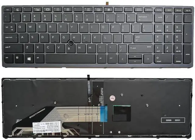 Main image of Laptop Replacement US Layout with Pointer and backlightt Keyboard for HP Zbook 15 G3 G4 Zbook 17 G3 G4 Backlit Pointer US 848311-001 PK131C31A00