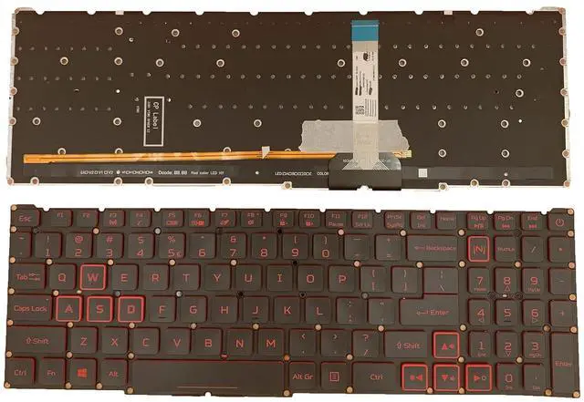 Main image of Laptop Replacement US Layout Red Backlight Keyboard for Acer Nitro 5 AN515-57 AN515-45 Predator Helios 300 PH315-54 PH317-51 LG05P-N10BR LG05P-N12B3 LG05P-N12B3L
