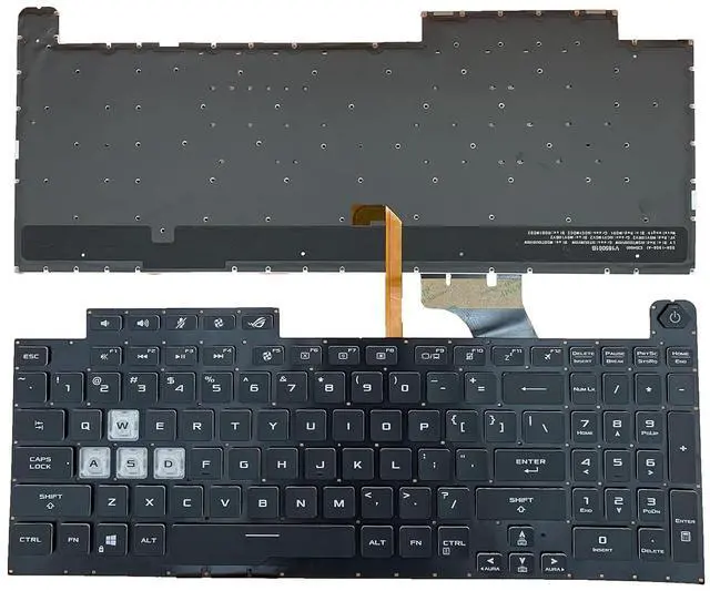 Main image of Laptop Replacement US Layout Colorful Backlight Keyboard for Asus ROG Strix G17 G731 G731G G731GT G731GU G712LU G712LV G712LW G712 0KNR0-6813US00 V185026JS1 0KN1 912KO11