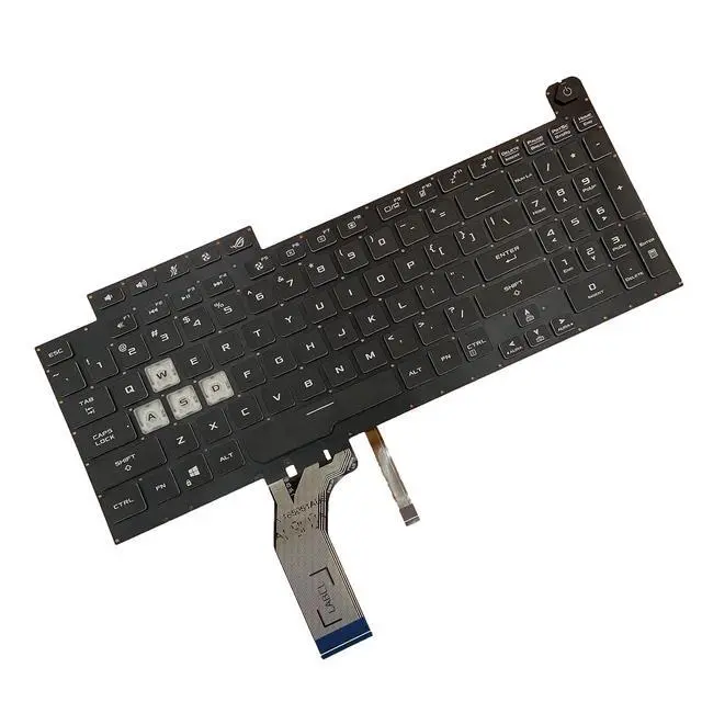 Alt view image 7 of 7 - Laptop Replacement US Layout Colorful Backlight Keyboard for Asus ROG Stirx G17 G713 G713QR G713RX G713RS G713RC 2021 Strix G Series 0KNR0-691DUS00 V202926FS1