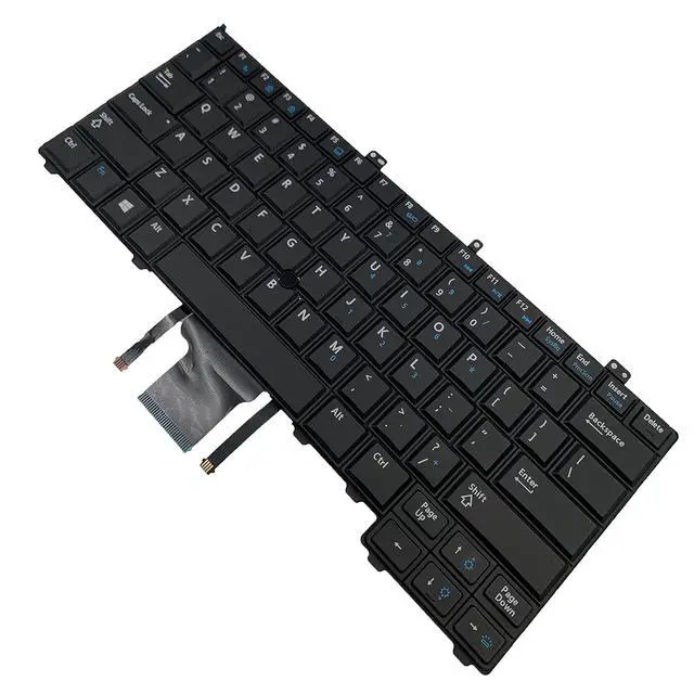 Alt view image 3 of 7 - Laptop Replacement US Layout with Backlit with Pointer Keyboard for Dell Latitude E7440 E7240 E7420 Black