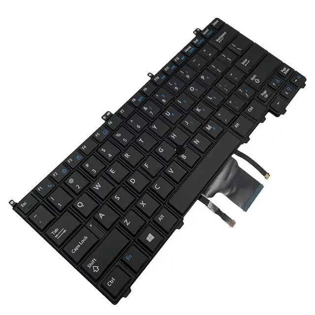 Alt view image 4 of 7 - Laptop Replacement US Layout with Backlit with Pointer Keyboard for Dell Latitude E7440 E7240 E7420 Black