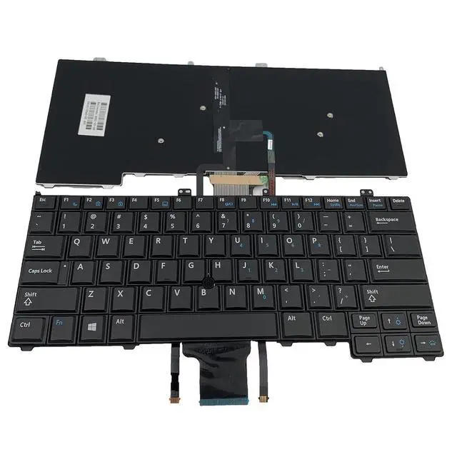 Alt view image 7 of 7 - Laptop Replacement US Layout with Backlit with Pointer Keyboard for Dell Latitude E7440 E7240 E7420 Black