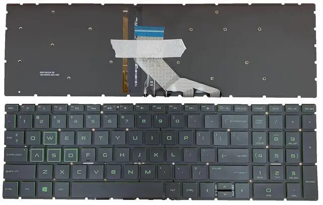 Main image of Laptop Replacement US Layout Green Backlight Keyboard for HP Pavilion Gaming 15-cx 15-dk 15-ec 17-cd 15-DA 15-DB 15-DR 15-DW 15-DU 15-DY 15-EF 15-GW 15-CR 250 G7 255 G7 15S-DU 15s-DY 15s-FQ TPN-Q208