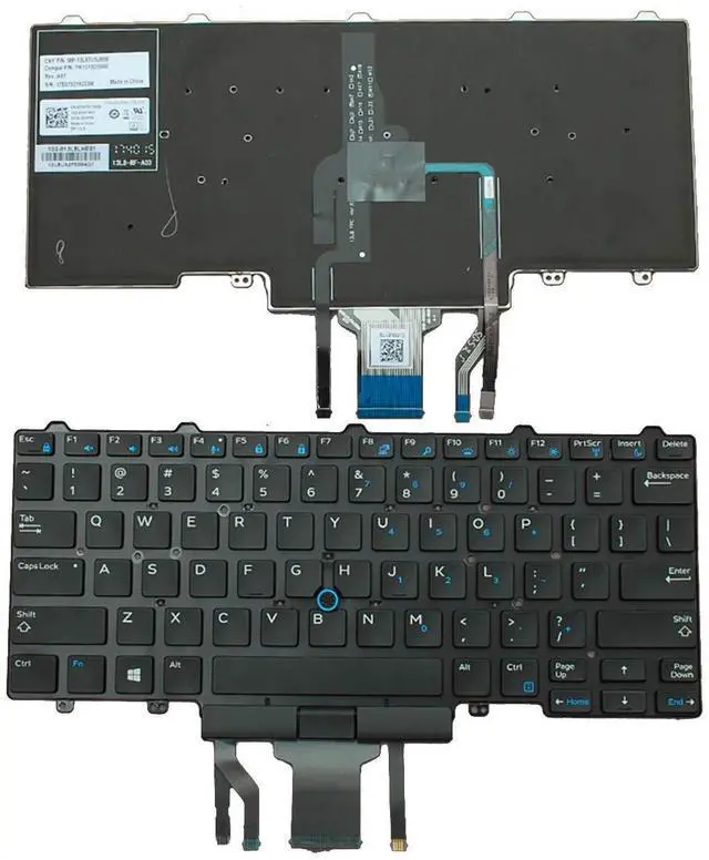 Main image of Laptop Replacement US Keyboard for Dell Latitude E5450 E5470 E7450 E7470 7480 7490 5480 5488 Laptop No Frame, with Pointer, with Backlight