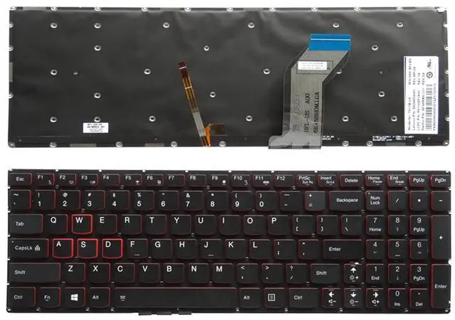 Main image of Laptop Replacement US Layout Backlit Keyboard for Lenovo IdeaPad Y700 Y700-15ISK Y700-17ISK Y700-15ACZ, Black