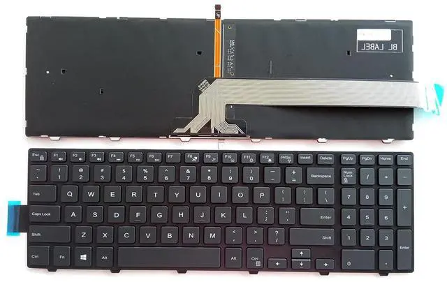 Main image of Laptop Replacement US Layout Keyboard for Dell Inspiron 15 3000 3549 3541 3542 5548 5551 5555 5557 5558 5559 with Frame,No TrackPoint,Backlit Black