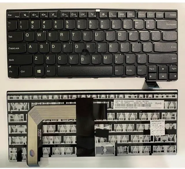 Main image of Laptop Replacement US Keyboard for Lenovo ThinkPad T460s T460p T470s T470p 00PA522 00PA440 01EN752 with Frame,No TrackPoint,No Backlit