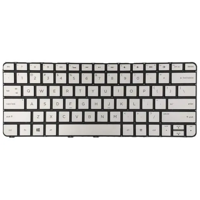 Alt view image 2 of 4 - Laptop Replacement Keyboard for Backlit HP Spectre X360 13-4000 13-4001DX 13-4002DX 13-4003DX 13-4005DX 13-4013DX 806500-001 Silver US Layout