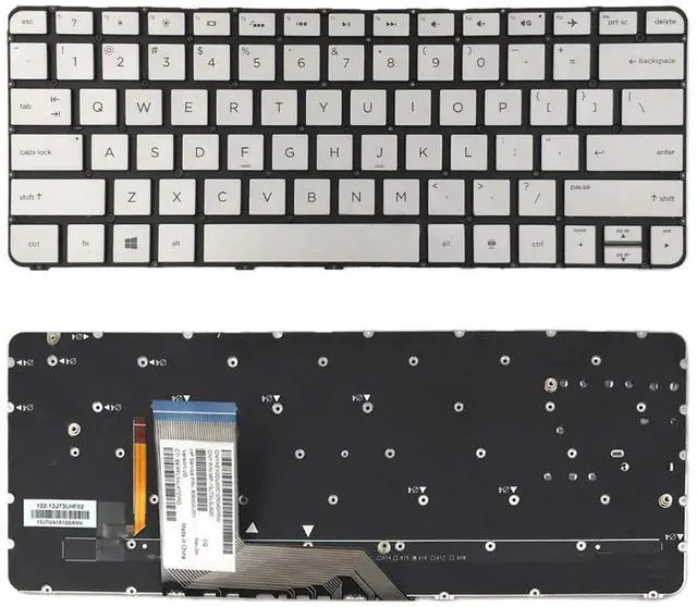 Main image of Laptop Replacement Keyboard for Backlit HP Spectre X360 13-4000 13-4001DX 13-4002DX 13-4003DX 13-4005DX 13-4013DX 806500-001 Silver US Layout