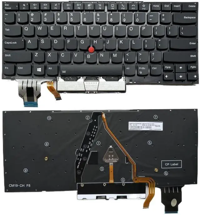 Main image of Laptop Replacement US Layout with Backlit Keyboard for Lenovo ThinkPad X1 Carbon Gen 7th 2019 X1 Carbon Gen 8th 2020 Type 20QD 20QE 20R1 20R2 X1 Yoga Gen 4 2019 & X1 Yoga Gen 5 2020 CS19BL-84US