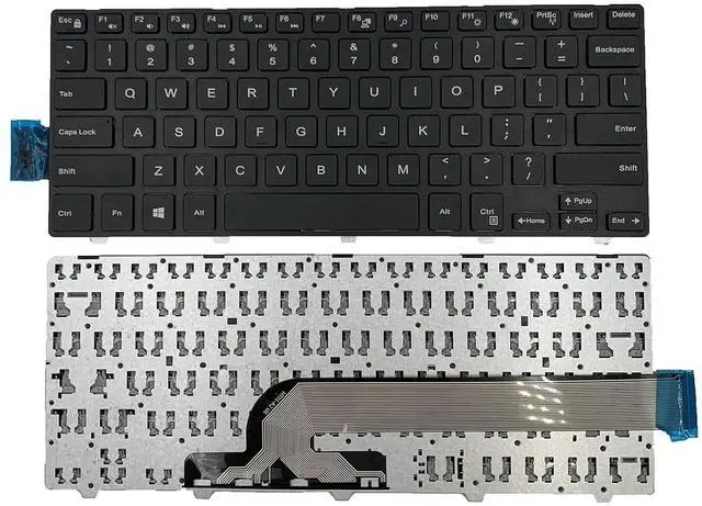 Main image of Laptop Replacement Keyboard for Dell Inspiron 3442 Series 14-5000 14-5447 14-3000 3443 3451 3452 3458 3446 3448 N5447 N3442 14CR 14MR 050x15 SN8233 US Layout No Backlight US Layout Black