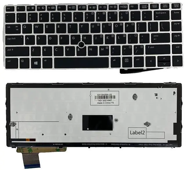 Main image of Laptop Keyboard for HP EliteBook Folio 9470M 9470 9480 9480M US Layout Replacement Backlit Silver
