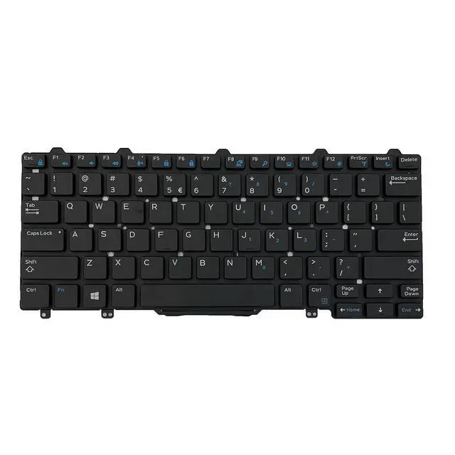 Alt view image 3 of 7 - Laptop Replacement US Layout with Backlit Keyboard for DELL Latitude E7250 E5250 E5270 5250 7250 Black