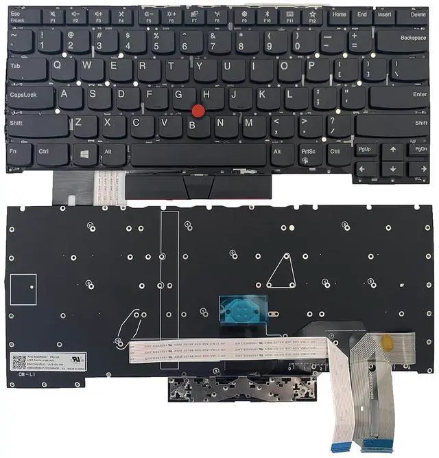 Main image of Laptop Replacement US Layout Keyboard for Lenovo ThinkPad T490S T495S Laptop Keyboard US SN20R66042 SN20R66067, Black
