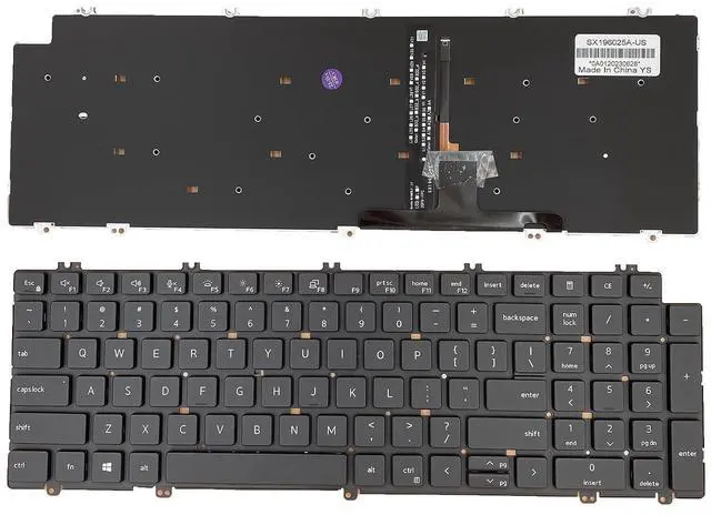 Main image of Laptop Replacement US Layout with Backlit Keyboard for Dell Latitude 5520 5521 Precision 3560 3561 NSK-QZABW 0N7N16 N7N16