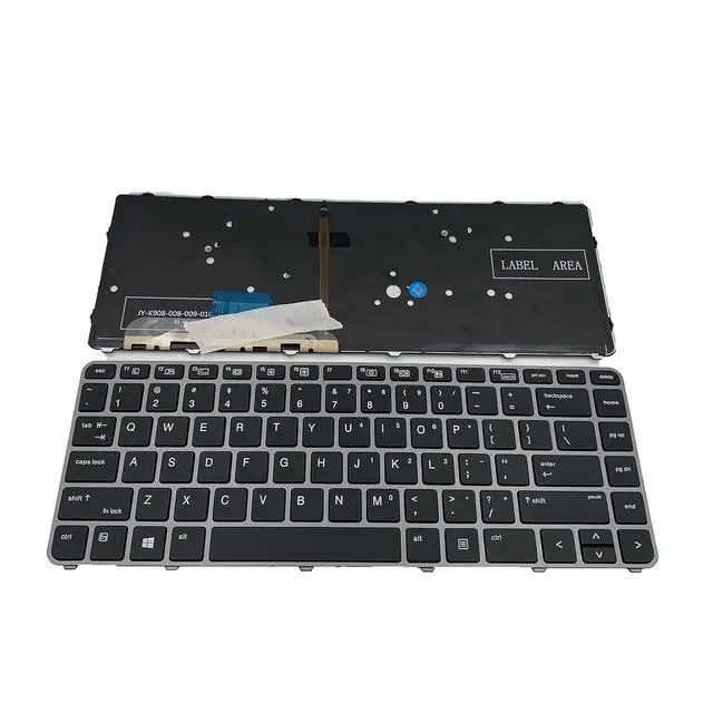Alt view image 3 of 7 - Laptop Replacement US Layout with Backlit Keyboard for HP Elitebook Folio 1040 G3 Silver Frame