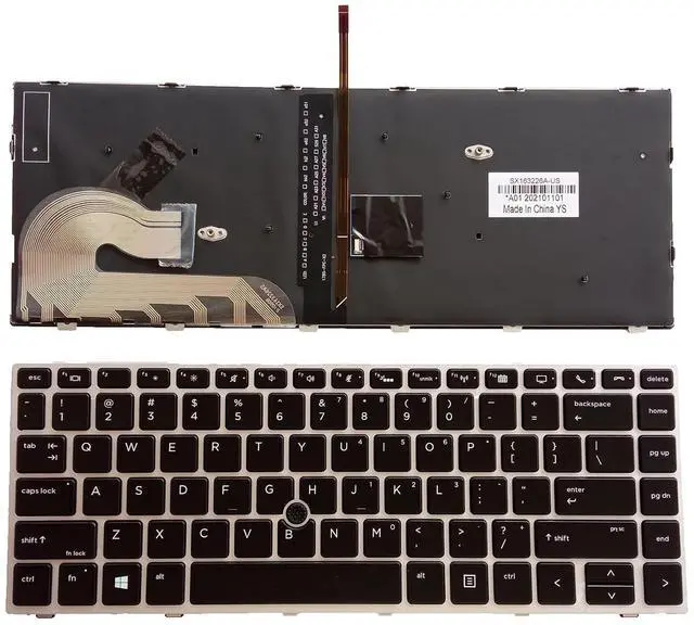 Main image of Laptop Replacement US Layout Keyboard for HP EliteBook 840 G5 840 G6 846 G5 846 G6 745 G5 with Frame,TrackPoint,Backlit Silver