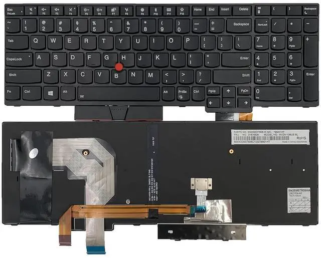 Main image of Laptop Replacement US Backlit Keyboard for Lenovo ThinkPad T570 T580 P51s P52s (Isn't for P51 P52) Black 01HX287 208 01ER611 SN20H34910 SN20H34951