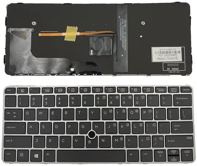 Main image of Laptop Replacement US Layout with Backlight with Pointers Keyboard for HP ELITEBOOK 820 725 720 G3 G4 813302-031 826631-031