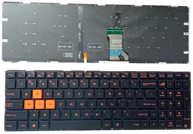 Main image of Laptop Replacement US Layout Keyboard for ASUS ROG Strix GL502 502V GL502VM GL502VT GL502VY GL502VS GL502FX Without Frame,No TrackPoint,Backlit Black