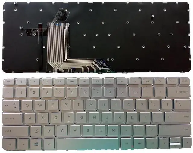 Main image of Laptop Replacement US Layout with Backlit Keyboard for HP Spectre X360 13-4000 13-4001DX 13-4002DX 13-4003DX 13-4005DX 13-4013DX 806500-001 Silver TPN-Q157 Q213