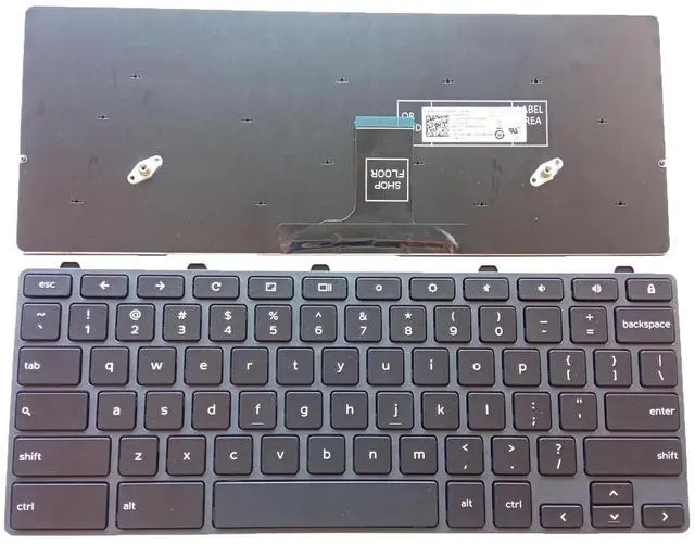 Main image of Laptop Replacement US Layout Keyboard for Dell Chromebook 11 3100 3110 3400 5190 00D2DT 0D2DT 3100 2XD6T 02XD6T 2XD60 No Point No Backlit Black