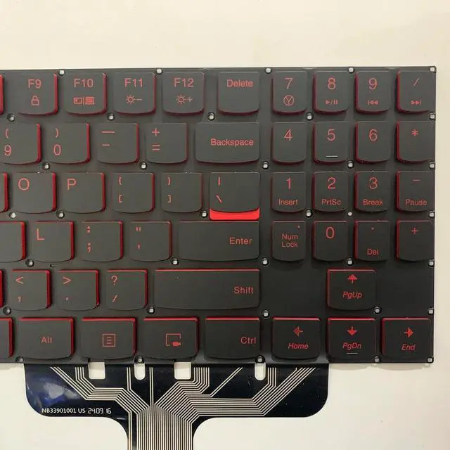 Alt view image 6 of 7 - Laptop Replacement Keyboard for Lenovo Legion Y520 Y520-15IKB Y720 Y720-15IKB R720 R720-15IKB 15 15IKB 9Z.NDKBN.D01 US Laptop Red Backlit Keyboard