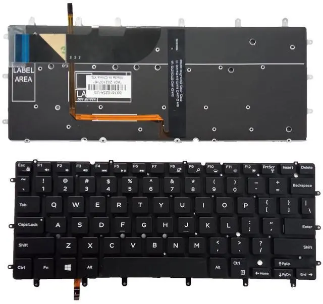 Main image of Laptop Replacement US Layout Keyboard for Dell XPS 13 9343 9350 9360 Dell Inspiron 15 7547 7548 07DTJ4O Without Frame,No TrackPoint,Backlit Black