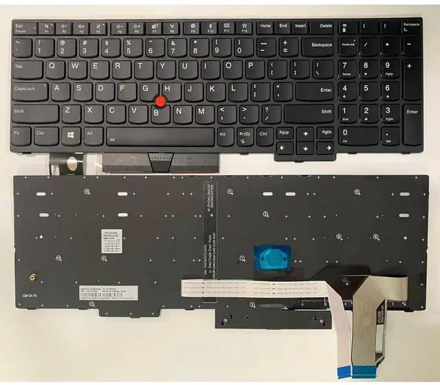 Main image of Laptop Replacement US Layout Keyboard for Lenovo Thinkpad E580 E585 E590 L580 L590 T590 P52 P73 T15 P15S with Frame,TrackPoint,Backlit Black