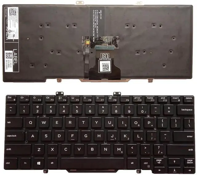 Main image of Laptop Replacement US Layout Keyboard for Latitude E7400 7400 0RDV0V RDV0V Without Frame,No TrackPoint,Backlit Black