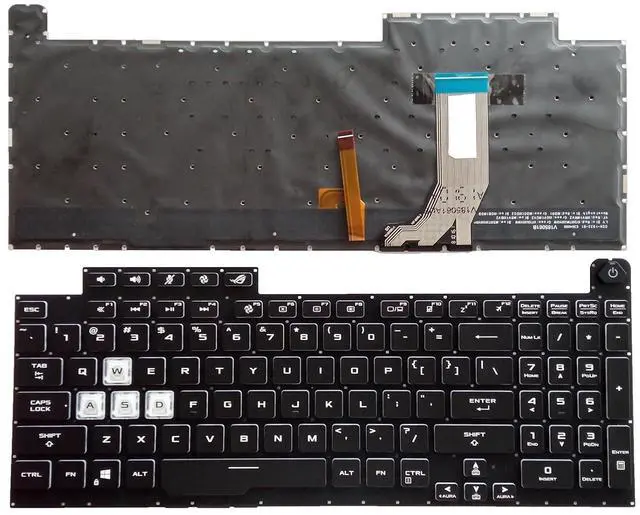 Main image of Laptop Replacement US Layout Keyboard for ASUS ROG G731 G731GT G731GV G731GU G731GW G732L G732G G712 G712L G731G Without Frame,No TrackPoint,Backlit Black